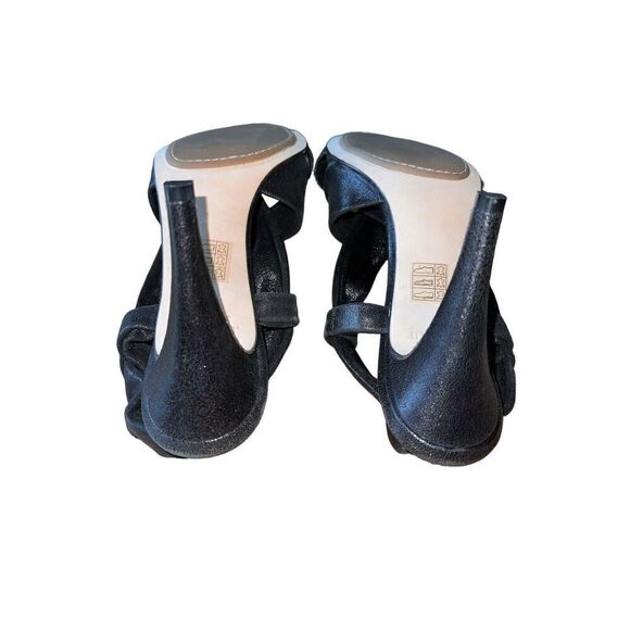 DKNY Rachelle Open Toe Black Leather Pumps Womens Size 10 GREAT CONDITION - Picture 8 of 11